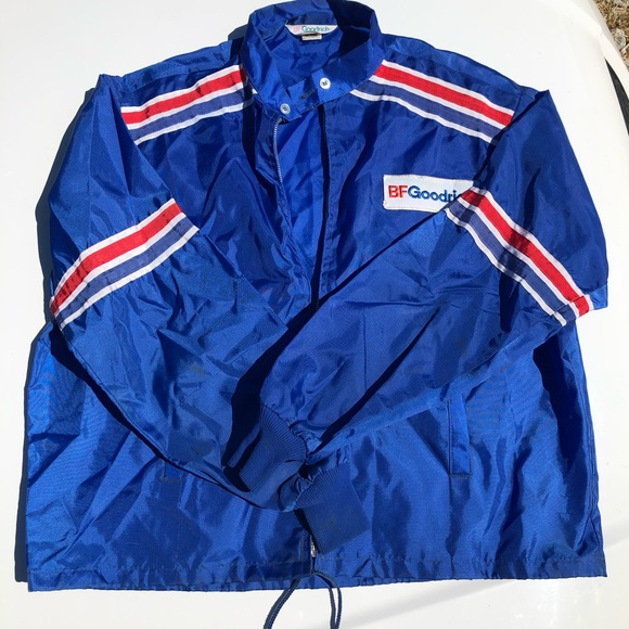 Vintage BF Goodrich Nylon Lightweight Jacket Windbreaker Blue - Picture 2 of 12